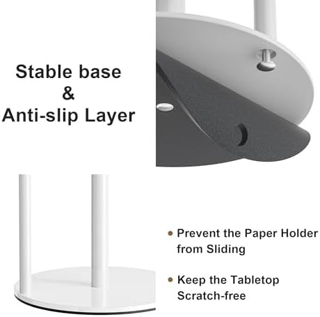 Paper Towel Holder White Stainless Steel Kitchen Countertop Roll Organizer - Image 5