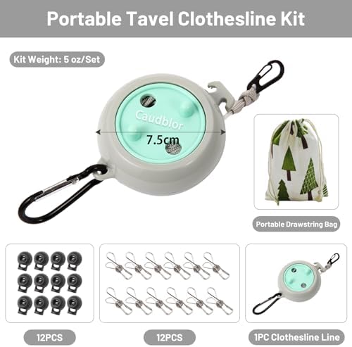 Portable Travel Clothesline, 33ft Camping Clothes line - Image 6