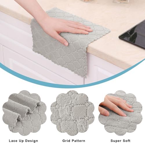 Homaxy Super Soft 16 Pack Coral Velvet Dish Cloths - Image 2