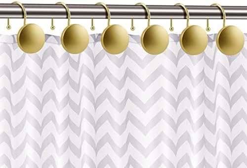 Decorative Shower Curtain Hooks Brass Shower Rings, Simple Modern Style Round - Image 4