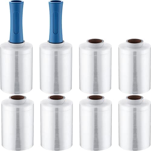 Jutom 8 Pcs Mini Stretch Film Industrial Shrink Wrap Roll Plastic Film by Jutom