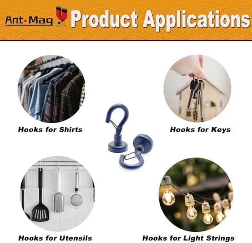 Ant Mag Magnetic Hooks Heavy Duty 22LBS Strong Magnet Snap Hooks 8 Pack - Image 5