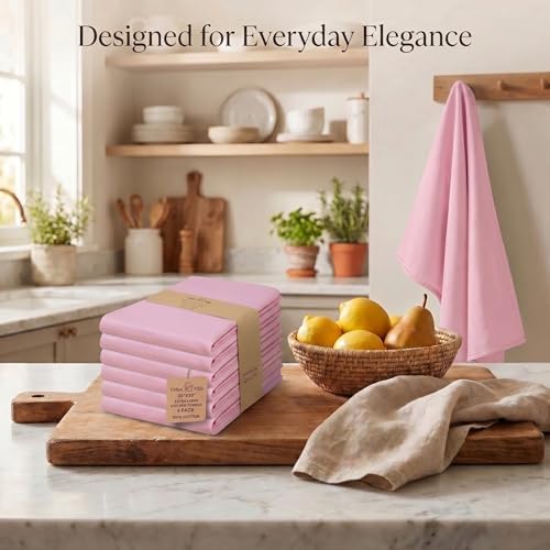 Urban Villa Kitchen Towels Cotton Dish Towels 20”x30” Pink - Image 5