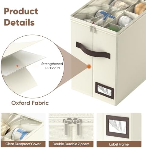 OIAHOMY 4 Pack Shoe Organizer for Closet, Foldable Shoe Storage Bins - Image 4