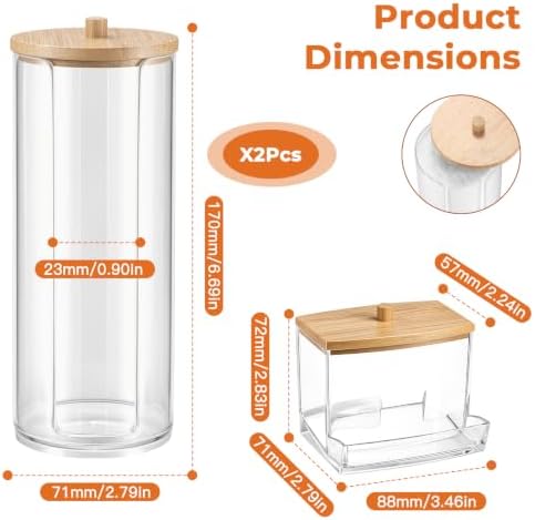 2 Pcs Cotton Pad Holder, Bathroom Makeup Organizers Containers - Image 2