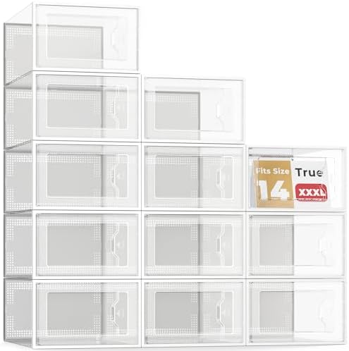 SEE SPRING XXX-Large Fit Size 14 Shoe Storage Box, Shoe Rack Sneaker Container by SEESPRING