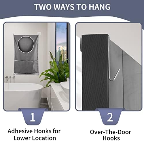 Hanging Laundry Hamper, Over The Door Laundry Bag - Image 5