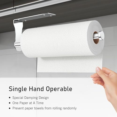SetSail Paper Towel Holder, Single Hand Operable Paper Towel Holder Under - Image 3