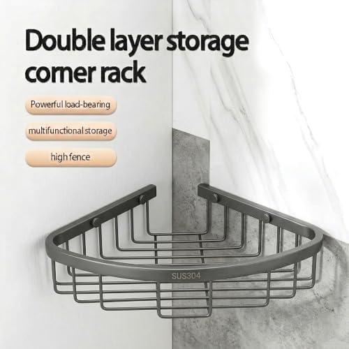 Corner Shower Caddy, 201 Stainless Steel Bathroom Shelf Organizer, Wall Mounted - Image 5