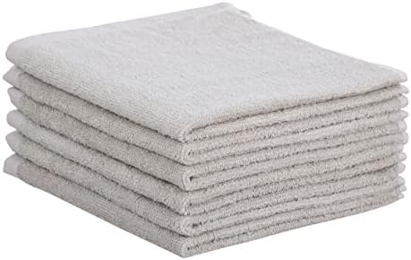 Superio Cotton Terry Washcloths Grey Towels 100% Cotton Cleaning Cloth 16" Rags - Image 4