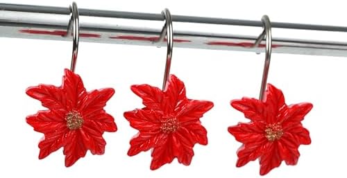 Two Fish Home Fashions Set of 12 Decorative Christmas Tree Resin Shower Curtain - Image 2