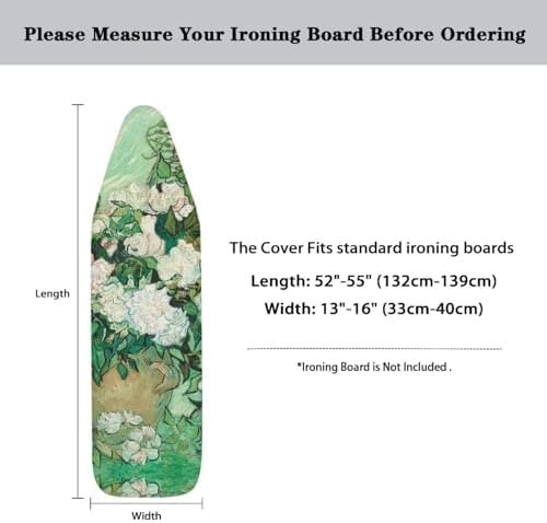 White Rose Ironing Board Cover Dust Covers 15 x 54 Heavy Duty Iron Board Covers - Image 6
