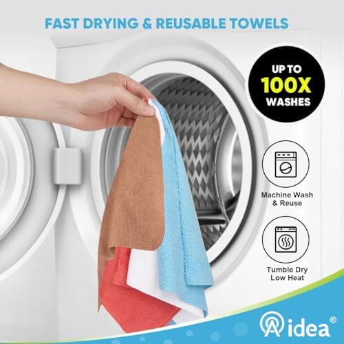 AIDEA Microfiber Cleaning Cloth-330 Sheets 6 Roll, Cleaning Rags 11×9" Brown - Image 6