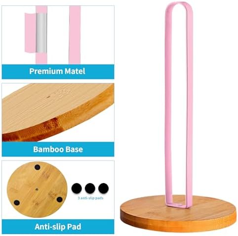TONLEA Wooden Paper Towel Holder Countertop, Kitchen-Towel-Holder FreeStanding - Image 5