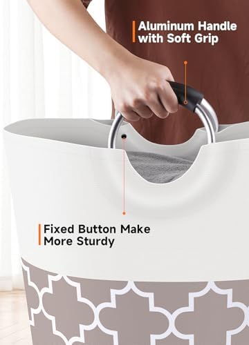 Large Laundry Basket, 115L Tall Collapsible Hamper - Image 4