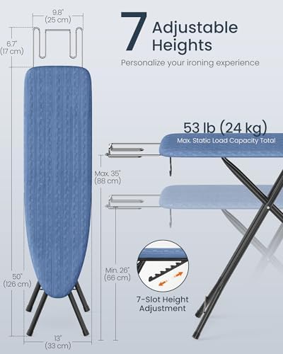 SONGMICS Ironing Board, with Iron Rest, 43 x 13 Inches - Image 4