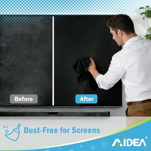 AIDEA Microfiber Cleaning Cloth Black 50PK, Microfiber Towels 11.5×11.5" - Image 3