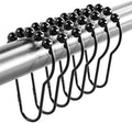 Titanker Shower Curtain Rings Hooks, Rust-Resistant Metal Shower Curtain Hooks by Titanker