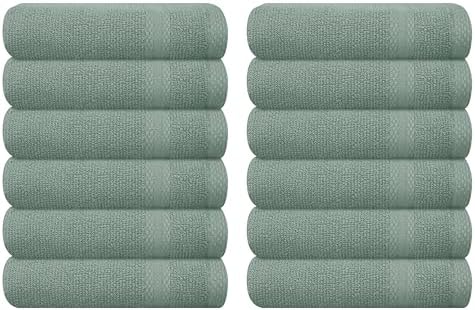 GLAMBURG Ultra Soft 12-Piece Washcloths Set 13x13-100% Ringspun Cotton by GLAMBURG