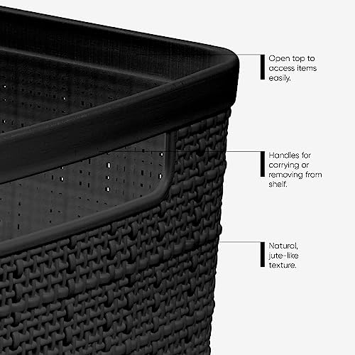 Curver Set of 4 Large Cube 17L Jute Decorative Plastic Organization and Storage - Image 4