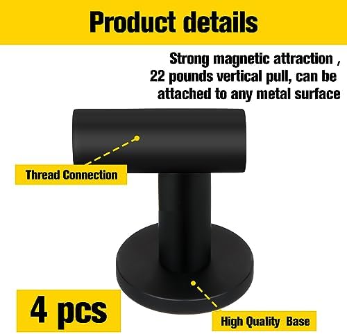 Therwen Black Magnetic Hooks Heavy Duty Coat Hooks Magnetic Hanger - Image 4