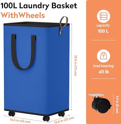 SpaceTrove Rolling Laundry Basket - Image 2