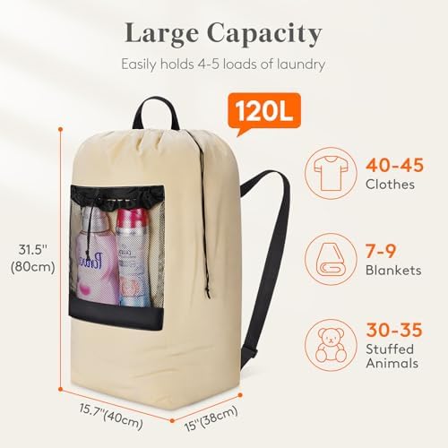 Lifewit Laundry Bag Backpack Travel - Image 2