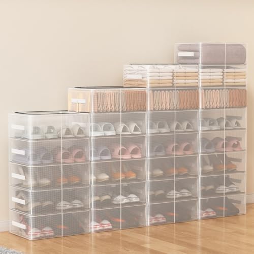 2 Pack Clear Shoe Storage Box for Boot Sneaker, 15.8" x 11.8" x 6" - Image 2