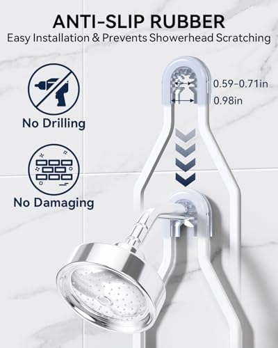 YASONIC Never Rust Shower Caddy Hanging, Aluminum Shower Racks - Image 6