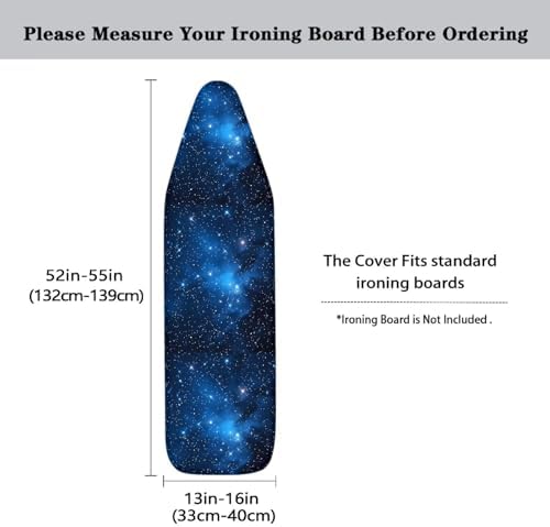 Black Star Night Steam Ironing Board Cover, Abstract Starry Night 15x54 Inch - Image 5