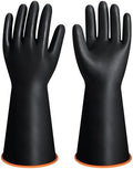 14" XL Size Latex Chemical Resistant Gloves, Reusable Heavy Duty Long Rubber by Nobgum