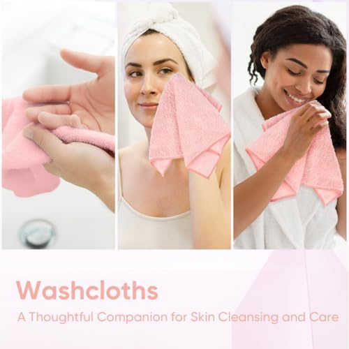 HOMEXCEL Washcloths 12PK, Ultra Soft&Highly Absorbent Face Towels, 12X12 in - Image 6