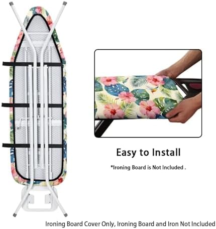 Palm Red Flower Ironing Board and Cover Standard Ironing Board Cover Scorch and - Image 4