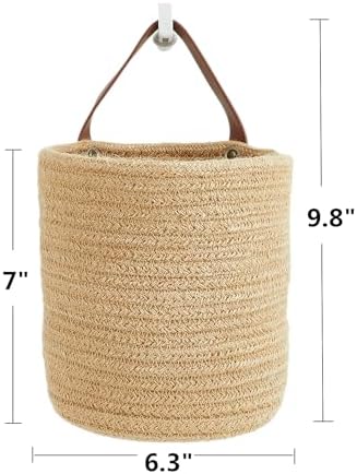 2 pcs Small Wall Hanging Storage Baskets, wall decor organizer, 6.3” × 7" - Image 5