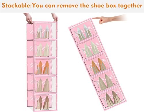 SIMPDIY XL Clear Shoe Storage Boxes, Stackable Shoe Organizer - Image 4