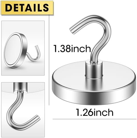 VNDUEEY Magnetic Hooks, 110 Lbs Strong Magnet Hooks Heavy Duty - Image 5