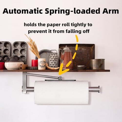 Under Cabinet Paper Towel Holder, One-Hand Tear Kitchen Paper Towel Holder - Image 4