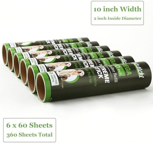 10 inch Mega All-Purpose Pet Hair Lint Roller Refills Compatible - Image 2