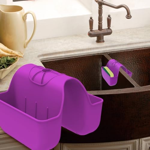 Sponge Holder for Kitchen Sink, Silicone Sink Saddle Caddy Organizer Rack by Unknown