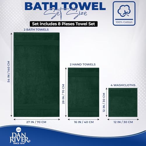 DAN RIVER 8 Piece Luxury Bath Towels - Image 2