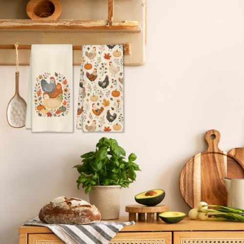 Fall Farmhouse ChickenKitchen Towels 16x24 Inch Set of 2 - Image 6