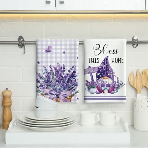 VitalCozy 6 Pcs Lavender Kitchen Towels Set - Image 4