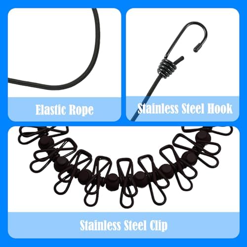 2 Pack Camping Clothesline Portable 12 Clothespins - Image 2