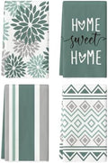 Artoid Mode Green Home Sweet Home Stripes Boho Spring Kitchen Towels Dish Towels by ArtoidMode