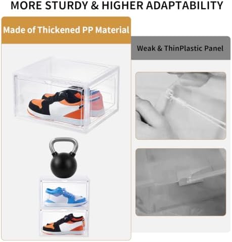 Shoe Boxes Set of 8, Stackable Large Shoe Organizer - Image 6