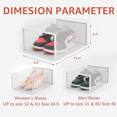 Seseno 12 Pack Shoe Storage Bins, Space Saving Foldable Shoe Rack, Shoe Box - Image 3