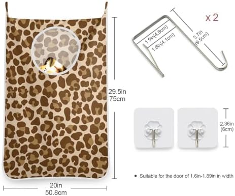 1PC Hanging Laundry Hamper Bag Over the Door Laundry Hamper Wall Hamper Large - Image 3