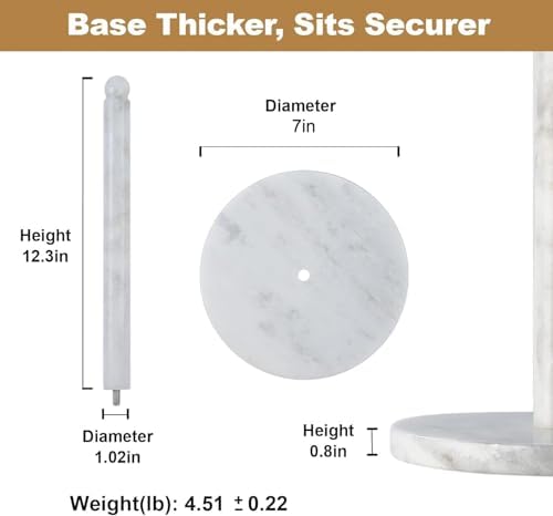 Koville African Natural Marble Paper Towel Holder Countertop, Genuine Stone - Image 4
