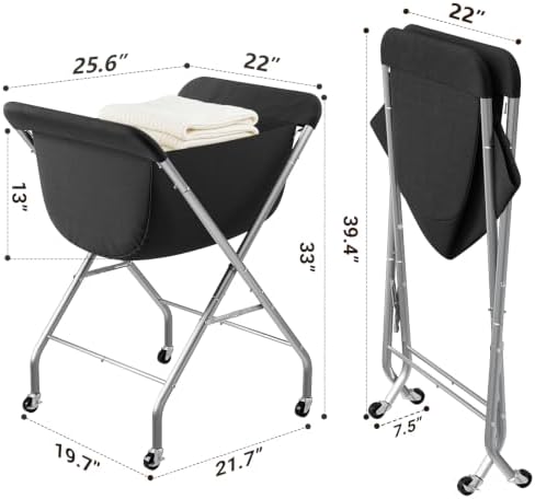 ELYKEN Laundry Basket with Wheels, Collapsible Laundry Hamper - Image 3