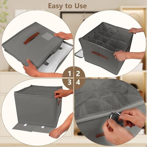 Vincona Shoe Organizer for Closet, 2 Pack Foldable Shoe Storage Bins - Image 5